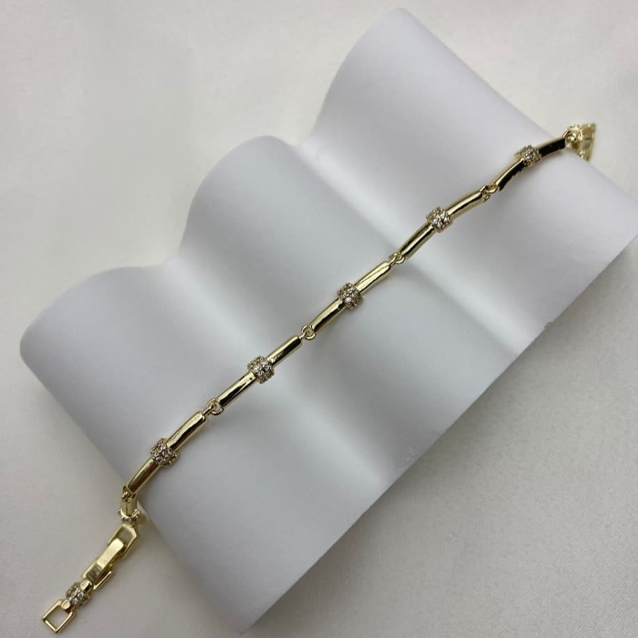14k Xuping Şerit Taşlı Kare Bileklik